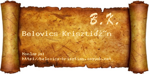 Belovics Krisztián névjegykártya